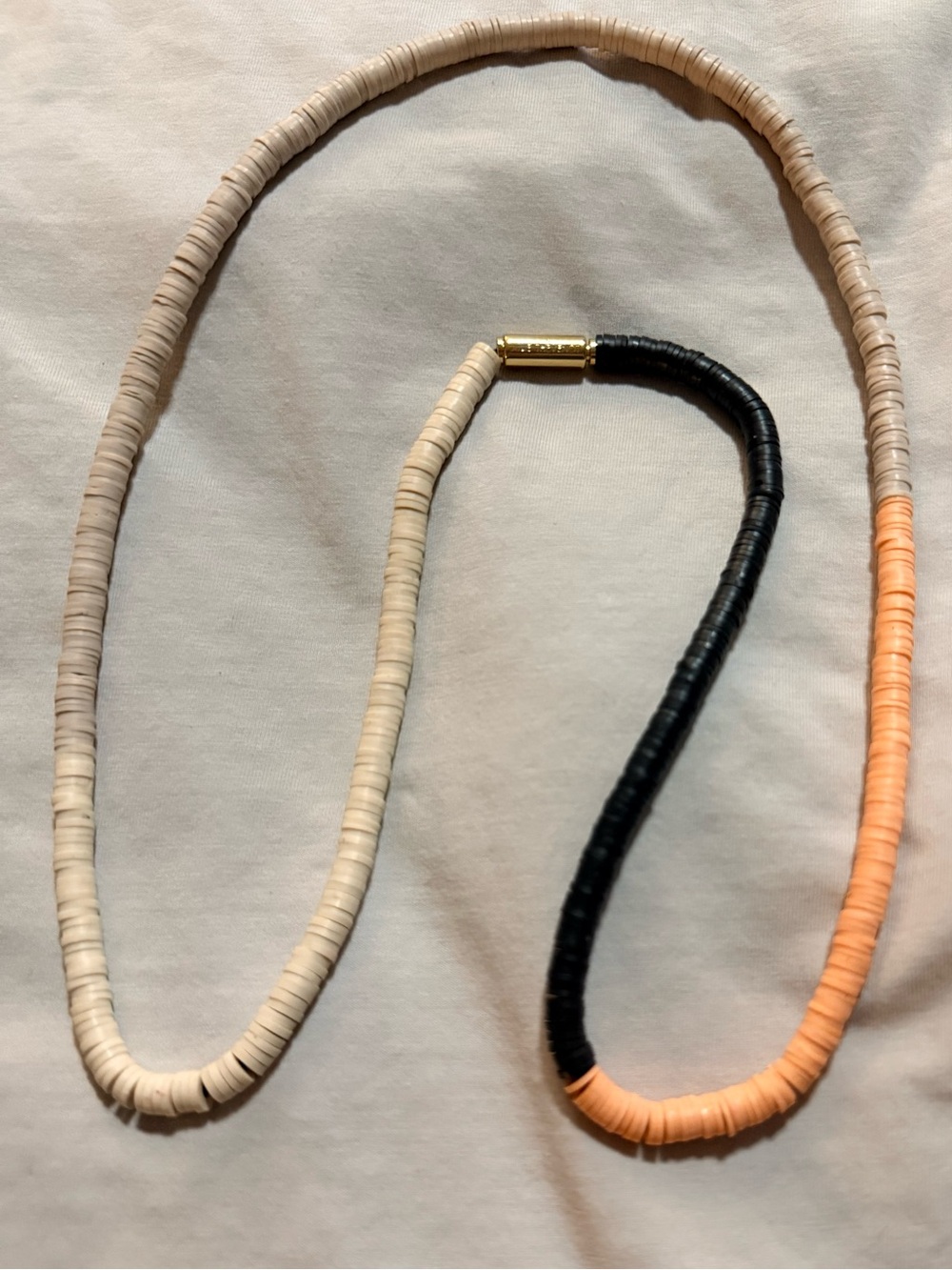 Julie Thevenot Signed Multicolor Heishi Bead Necklace